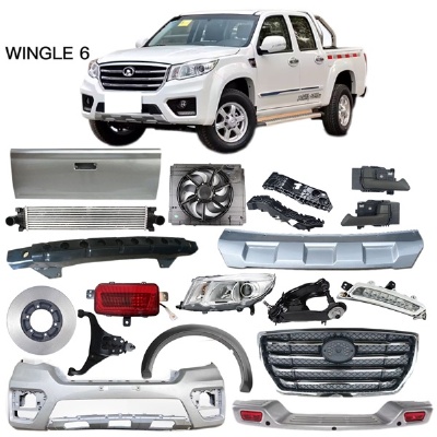 SINEREN Front Bumper Headlight Taillight Grille Fog Light Tailgate Kit for GWM FENGJUN 6 2014+ Exterior Parts